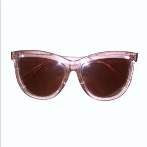 Clear Pink straight cat-eye sunglasses